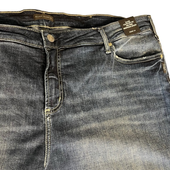 Silver Jeans Co. Distressed Denim ELYSE MID RISE BERMUDA SHORT Size 22W - Picture 8 of 12